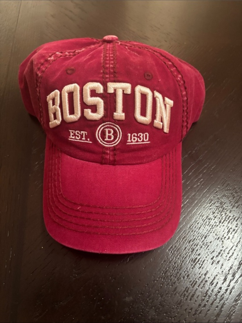 Robin Ruth Boston Embroidered Baseball Cap Red OS